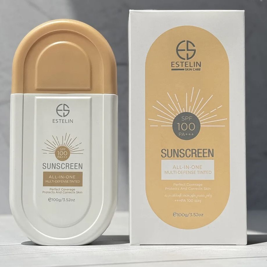 کرم ضدآفتاب استیلن رنگی 100 میل بزرگ Estelin 100 spf